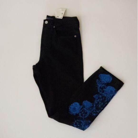 Levi's Embroidered 501 Skinny Made and Crafted Jeans Black Women's Size 26/28 - Picture 4 of 8